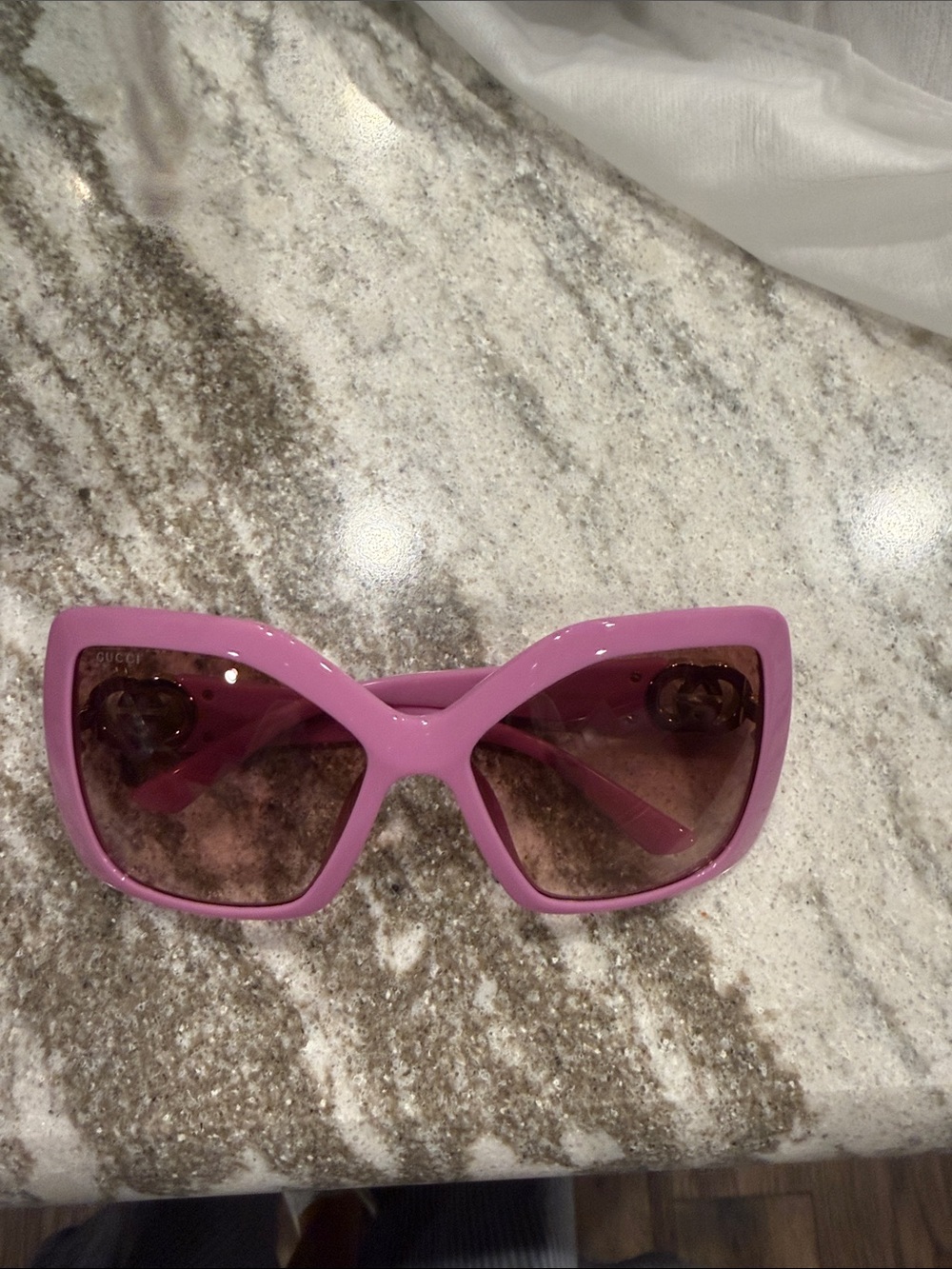 Gucci Lavender Pink Oversized Cat-Eye Sunglasses